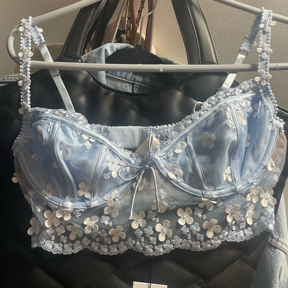 For love and lemons size medium never worn baby blue floral bralette top